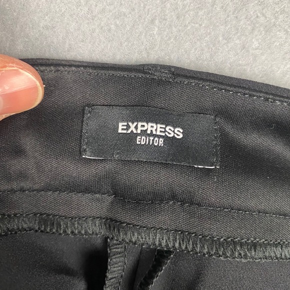 Express Editor Black Flat Front Stretch Dress Pants Womens Size 10S Short - Picture 5 of 11